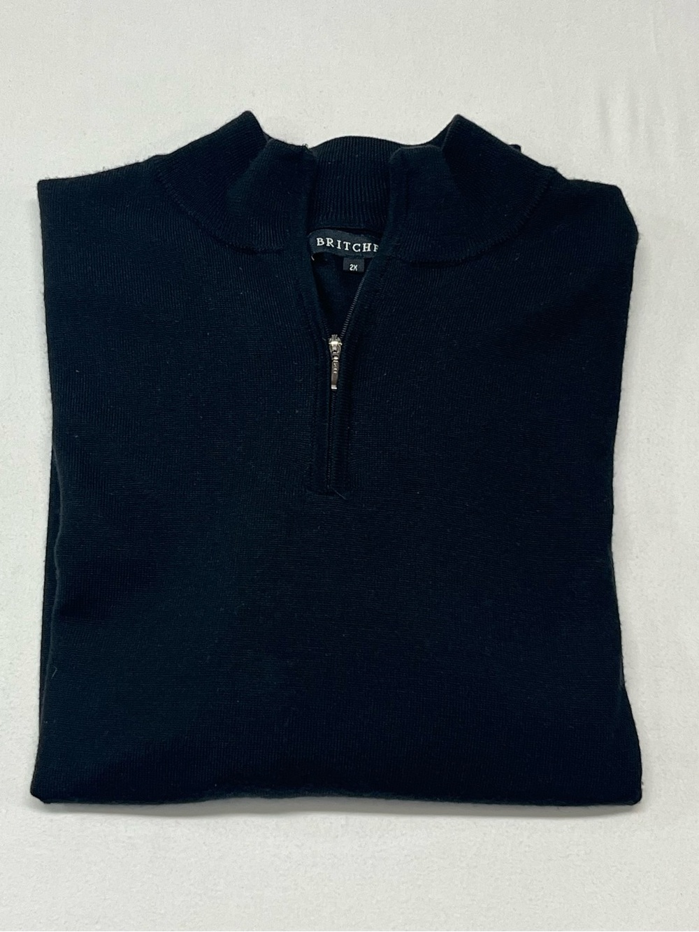 Britches Men's 2XL Black quarter-Zip Sweater light knit business Travel 1522